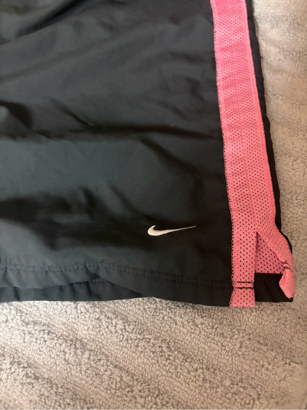Nike Black Athletic Shorts with Pink Side Panels